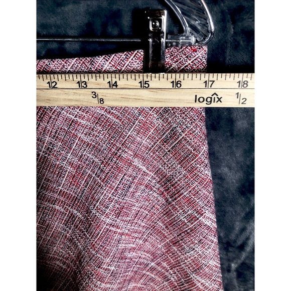 Banana Republic Womens Tweed Pink Fringe A Line Lined Skirt Faux Wrap Size 12 - Picture 5 of 7